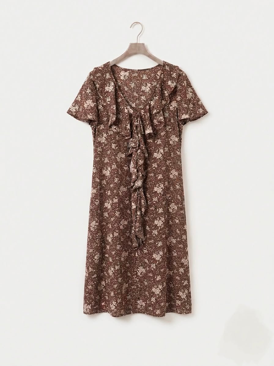 Cash- Brown &White Floral