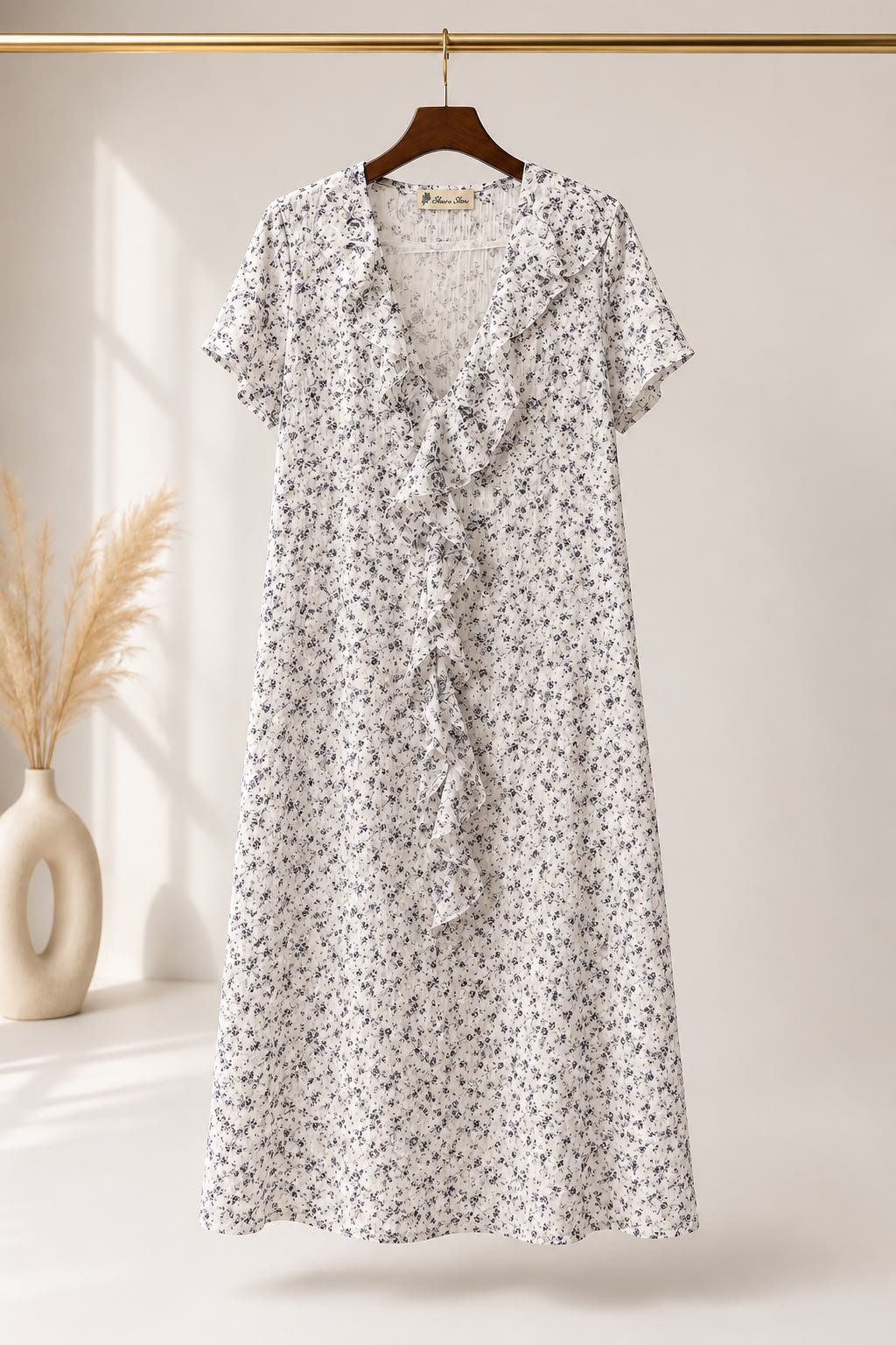Cash-Off-White With Navy Floral