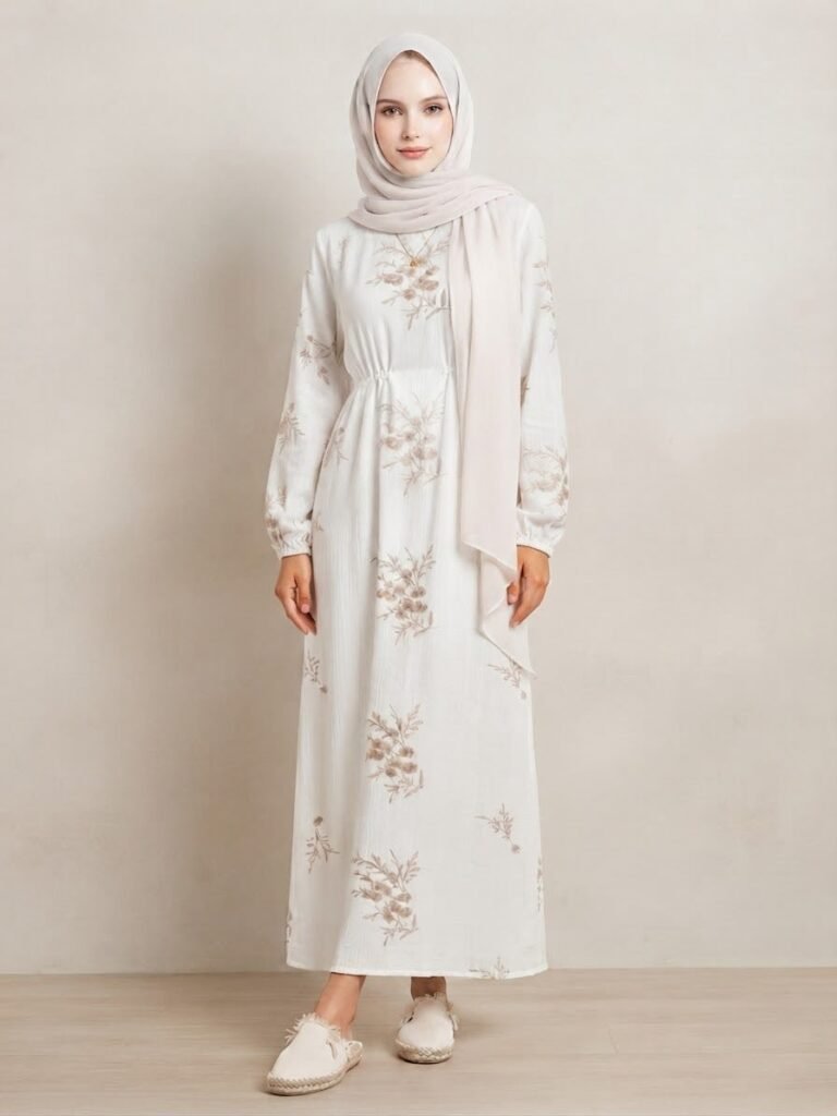 Embroidered off-White Dress