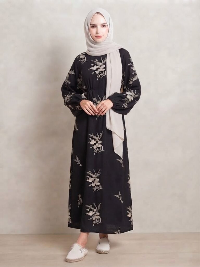 Embroidered Black Dress